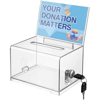 Polmart Transparenter Vorschlag/Visitenkarten-Zeichenbox mit Schild und Schloss