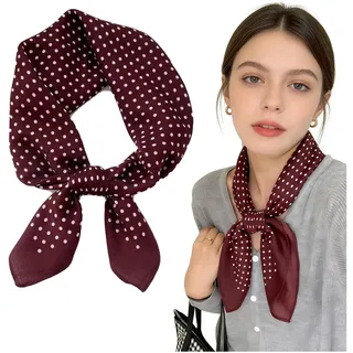 seidentuch damen nickituch damen seidenschal tuch für tasche seidentücher seidentuch rot rotes halstuch damen quadratischer schal mit polka-dots polka dots pañuelo rojo halstücher halstuch rot weiss