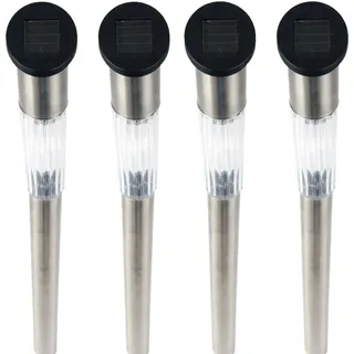 LED Solar Stablampe XXL für Außen ( 4er Pack ),wetterfest IP44 spritzwassergeschützt, 71 cm Gartenleuchte mit Erdspieß, Beleuchtung für Terrasse