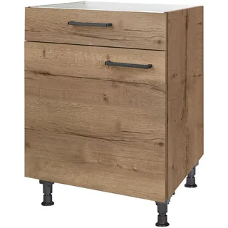 Nobilia Kochfeldumbauschrank , Eiche dunkel , Metall , 1 Schubladen , einzeln stellbar , 60x87x56 cm , Blauer Engel, Pefc, Goldenes M, Made in Germany, DGM-Klimapakt , Zusatzausstattung erhältlich , Küchen, Küchenmöbel, Küchenschränke, Geräteumbauschränke