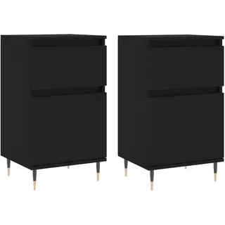 Sideboards 2 Stk. Schwarz 40x35x70 cm Holzwerkstoff - Schwarz