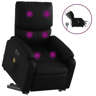 vidaXL Massagesessel mit Aufstehhilfe Elektrisch Schwarz Kunstleder - Schwarz