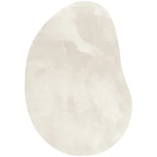 vidaXL Teppich HUARTE Creme 120 x 170 cm Polyester | Super angenehm unter den Füßen, Einzigartige Tropfenform, die perfekt zu modernem Wohnstil passt, Waschbares Material,