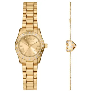 Michael Kors Lexington Damen 26MM Goldfarbener Edelstahl Uhr, MK4992SET