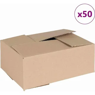 vidaXL Faltbox mit Speicher 50 pcs Braun 25 x 17.5 x 10 cm Karton - Braun