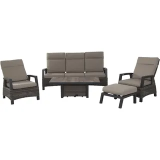 Siena Garden Gartentisch Corido Rechteckig Holzkohlegrau 82 cm x 138 cm