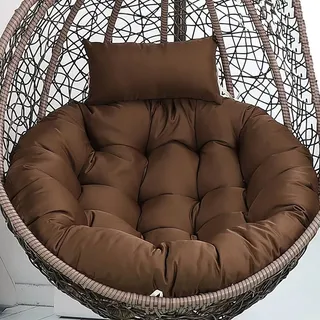 Generisch Kissen für Hängesessel Outdoor, Hängekorb Auflage für Hängeschaukel, Wasserdichter Sitzkissen Waschbar Schaukelstuhl Sitzauflage Korb-Stuhl Möbel Dekoration Kissen,Kaffee,100cm