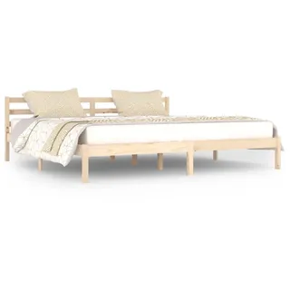 vidaXL Massivholzbett Kiefer 200x200 cm - Braun