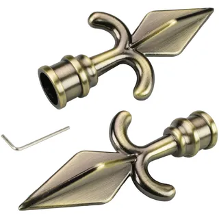 LIEDECO Gardinenstangen-Endstück Amor 2-läufig Ø 16 mm 11 cm Gold