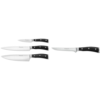 WÜSTHOF Classic Ikon Messersatz mit 3 Messern & Classic Ikon Ausbeinmesser 14 cm