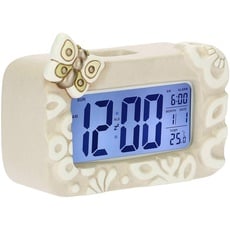 THUN - Digitale Uhr - Prestige Linie mit Schmetterling - Keramik - 16 x 11,4 x 6 cm