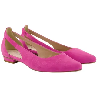 Ulla Popken Damen große Größen Übergrößen Plus Size Leder-Ballerinas, Cut-Out, Weite H orientpink 41 814045800-41