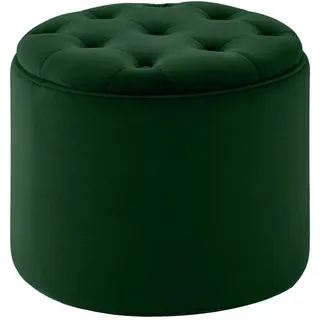 CLP Sitzwürfel Samt Grün , Holz , 44x42x44 cm , Wohnzimmer, Sessel, Hocker & Hockerbänke, Sitzwürfel