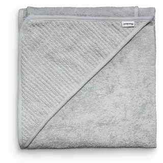 Ehrenkind® Kapuzenhandtuch | Babyhandtuch mit Kapuze aus kuschelig weicher Bio-Baumwolle | Badetuch in 100x100 cm | Hellgrau | Badehandtuch Kinder | Baby Erstausstattung Neugeborene oder Baby Geschenk