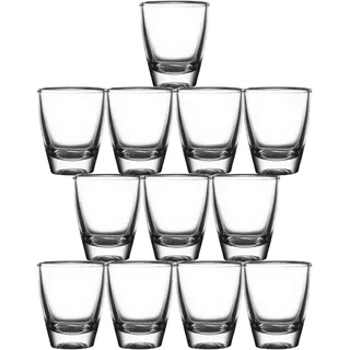 Schnapsgläser,tequila gläser Set,Shotgläser aus Glas, Kleine Likörgläser, Spülmaschinenfest Dicke Basis, Transparent Shot Gläser, für Tequila, Wodka, Ouzo, Likör (35ml-12 Pack)