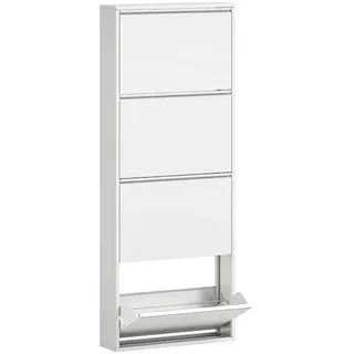Homcom Schuhschrank 55 x 139,5 x 15 cm weiß / weiß