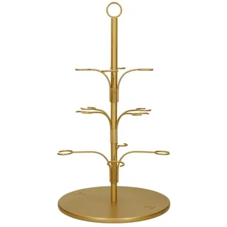 Artesa Artesà Servierbaum für Cocktails und Knabbereien aus Edelstahl, 34 x 34 x 54 cm, in Geschenkverpackung, Shwarz, Gold