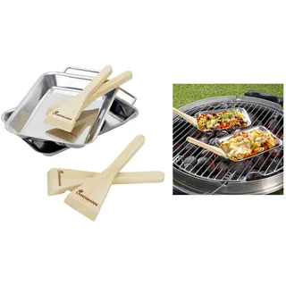 LANDMANN Grillpfännchen 2er-Set Servierpfännchen Grillschale Raclettepfännchen