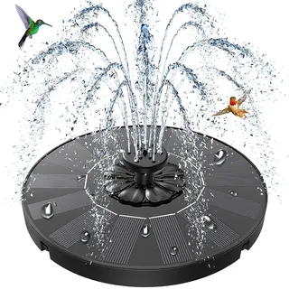 SZMP Solar Springbrunnen für Außen, 2026 Upgrade Solar Teichpumpe, Solarbrunnen für Draussen mit 8 Düsen & 4 Fixe Rohre Solar Wasserpumpe Solar Schwimmender Fontäne Pumpe für Garten, Teich, Vogel-Bad