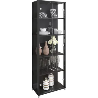 fif Möbel Standvitrine OPTIMA 57,5 x 32 x 172 cm Schwarz