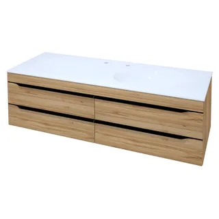 Kolpa MALAYA Schrank mit Doppelwaschbecken OUM 140 NATUR OAK