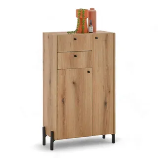 OAKLAND Badezimmer Kommode in Eiche Evoke Coast Optik FSC-zertifiziert - Badezimmerschrank Bad Schrank mit viel Stauraum - 60 x 105 x 32 cm (B/H/T)