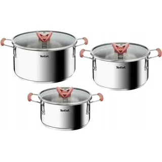 Tefal OptiSpace Topfset 6-tlg. Edelstahl Induktion + Deckel ZO7-MTDC1 18 cm