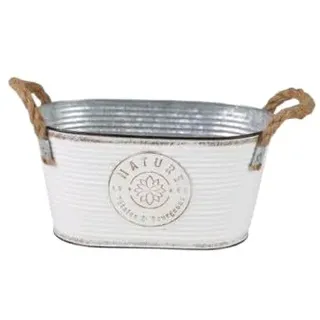 Urban Living Garden & Metal „Nature“ METALLBLUMENKASTEN MIT SEILHENKEL 24X14XH12CM