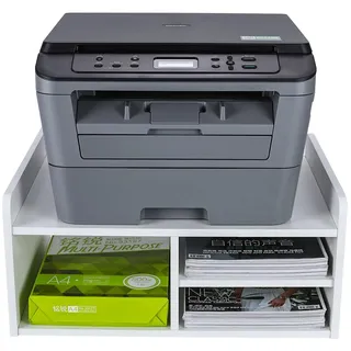 EasyPAG Druckerständer Schreibtisch Holz Druckerhalter Büro Organizer A4 Papierablage,Weiß