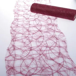 Deko AS GmbH Sizoweb Tischband Wellenschnitt Bordeaux ca. 25 cm Rolle 25 Meter 64W 011-R