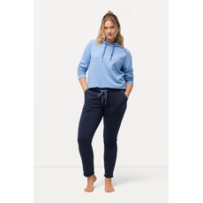 Große Größen Loungewear-Hose, Damen, blau, Größe: 50/52, Baumwolle/Polyester, Ulla Popken