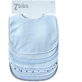 Doppellagige Sabberlätzchen für Babys, Baumwolle, weich, saugfähig, 7 Stück (blue-waterproof)