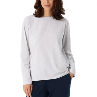 Schiesser Damen Schlafshirt Langarm Baumwolle - Mix + Relax, grau-Mel._179273, 44