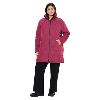 Ulla Popken Damen Mantel Karminrot 42+ - Rot