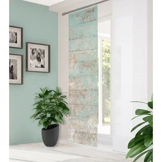 home in green Schiebegardine MANDRIGA 1, Stk. tlg. DIGITALBEDRUCKT, BAMBUSOPTIK RECYCELT