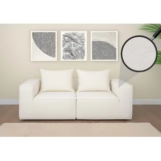 MCW 2er-Sofa/Zubehör Für Sofa O54 Modular Stoff/Textil 63x194x97cm Creme
