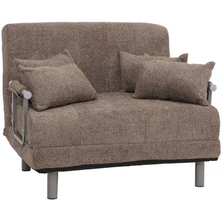 Mendler Schlafcouch Stoff 1-Sitzer hellbraun