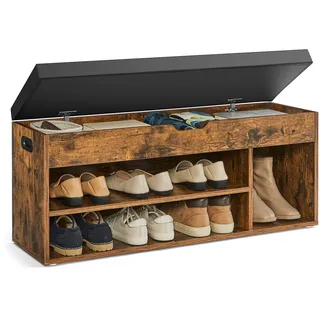 VASAGLE Schuhbank 30 x 100 x 44 cm gepolstert / braun