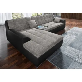 DOMO. collection DOMO collection Ecksofa »Treviso viele Bezüge, auch in Cord, L-Form, B/T/H: 267/80/83 cm« wahlw. mit Bettfunktion, inkl. Zierkissen, Unser Dauertiefpreis, schwarz