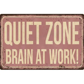 queence Metallbild »QUIET ZONE« Schriftzug   Sprüche   Sprüche & Texte 1 Stk. tlg. Stahlschild, Blechschild, Sprüche, Texte, witzig, rot
