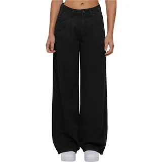 Urban Classics Damen Stoffhose Ladies Organic Pleated Pants, Bundfaltenhose für Frauen, Weites Bein, Palazzo Hose
