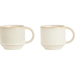 OYOY Yuka, Set, Beige, Steingut, Tasse, Espresso, 2 Stück(e) - Beige