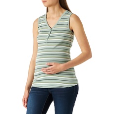 ESPRIT Maternity Damen T-shirt Nursing Sleeveless Stripe T Shirt, Frosty Green - 311, 34 EU
