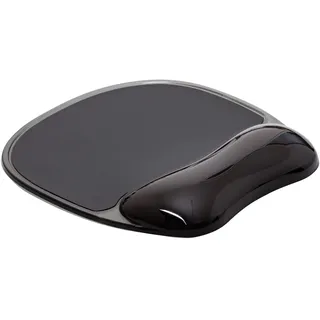 Q-Connect Ergonomisches Mauspad mit Gelkissen/Mausunterlage mit Handgelenkauflag/Handauflage/Für Computer und Laptop/Schwarz/Anti-Rutsch-Gummi-Basis Mousepad