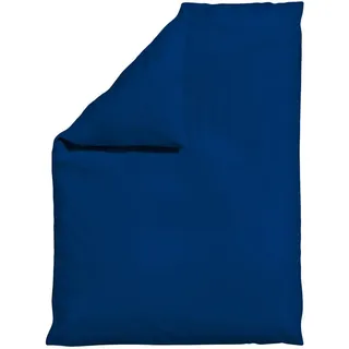 schlafgut Woven Satin Uni Dunkelblau 155 x 220 cm + 80 x 80 cm