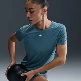 Nike Damen T-Shirt One Classic Dri-FIT SS Top WT IB9408-006 L - Smokey Blue/White - L