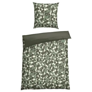 SCHIESSER Wendebettwäsche »Allez aus weicher Baumwolle mit aufheiternden Punkten« 2 Stk. tlg. Made in Green, grün