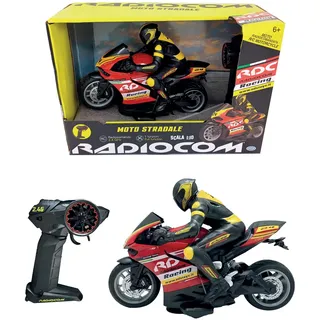 ODS - Radiocom Straßenmotorrad, ferngesteuertes Motorrad, Spielzeug, Fernsteuerung 2,4 GHz, 7 Funktionen, Maßstab 1:10, Alter +6 Jahre