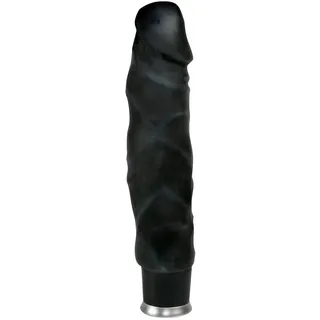 Nature Skin "Big Vibe" - stimulierender Natur-Vibrator für Frauen und Männer, mit 8 Vibrationsmodi, lebensechter Penis-Look, handlich, schwarz
