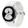 Galaxy Watch4 BT 39 mm Aluminiumgehäuse silber Silikonarmband weiß S/M